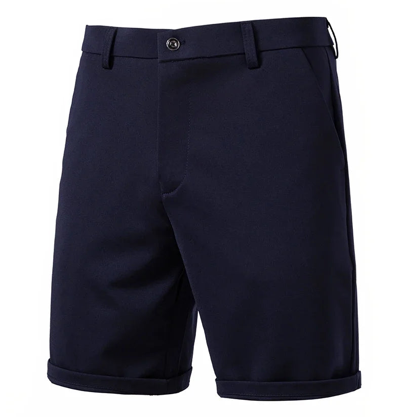 Dress Shorts Men Quick Dry Casual Bermuda Shorts Summer Ice Silk Cooling Business Zipper Fly Formal Shorts Men Work Wear Office
