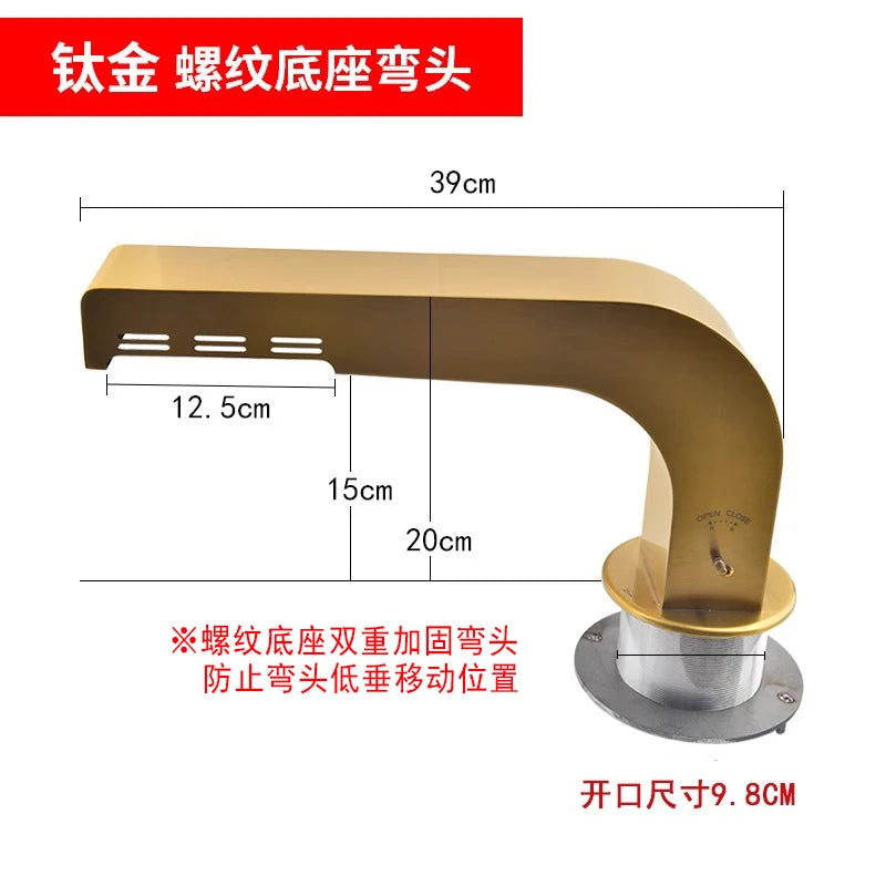 Commercial Heavy-Duty Stainless Steel BBQ Ventilation System Kit with 100mm Smokeless Exhaust Duct for Indoor And Outdoor Use