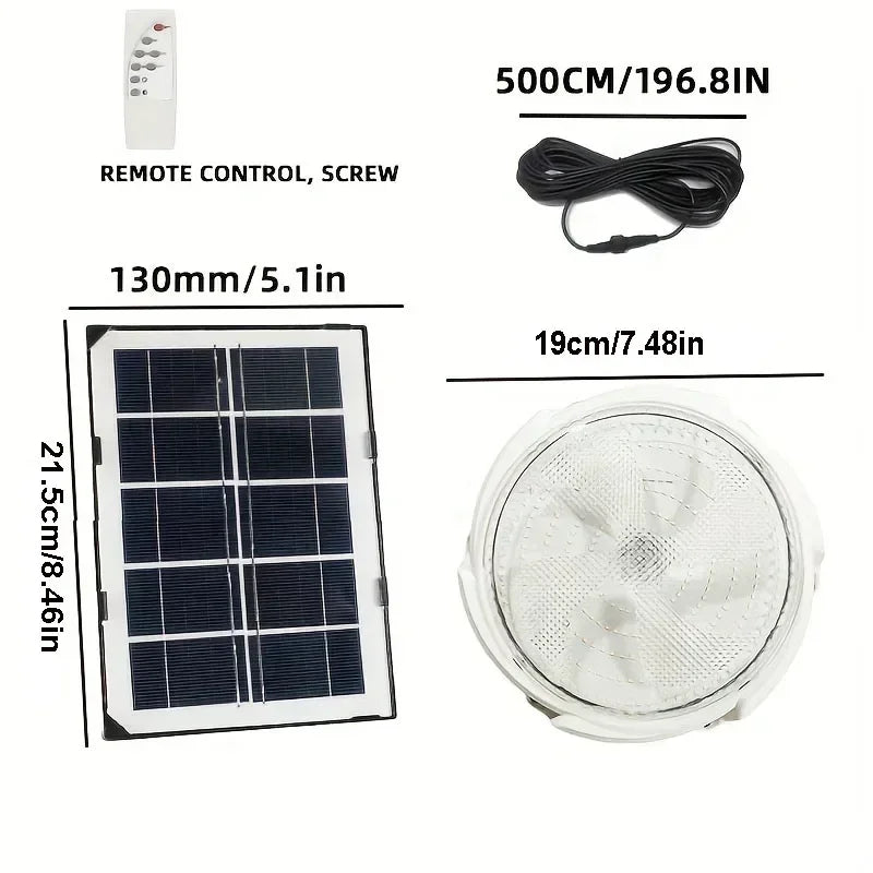 LEDSolar Ceiling Light Indoor Bedroom Corridor Garden Lighting With Remote Control Dimmable Timing Waterproof Solar Ceiling Lamp