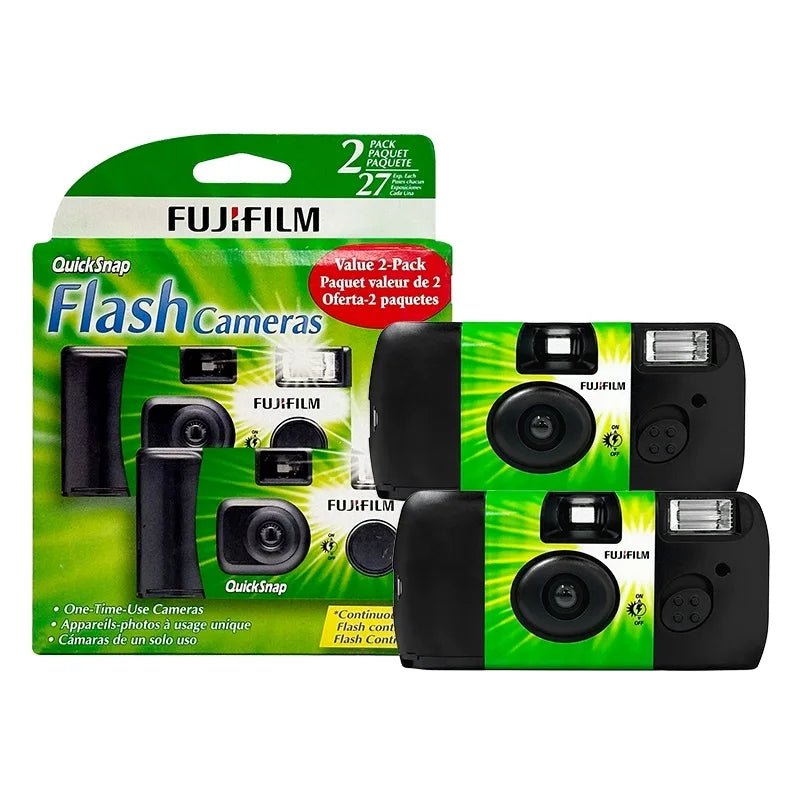 Fujifilm Single Use Disposable Film Camera Fujifilm Quick Snap/Fujifilm Quick Fun/Fujifilm ACE 400 with Flash 27 Photo Exposures