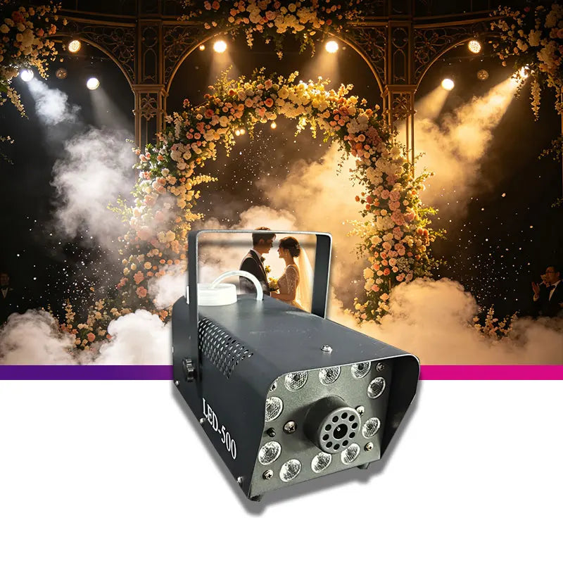 Smoke Machine 500W 10LED Wired Wireless Remote Stage Lighting Professional Fog Machine for Wedding Christmas Birthday Party