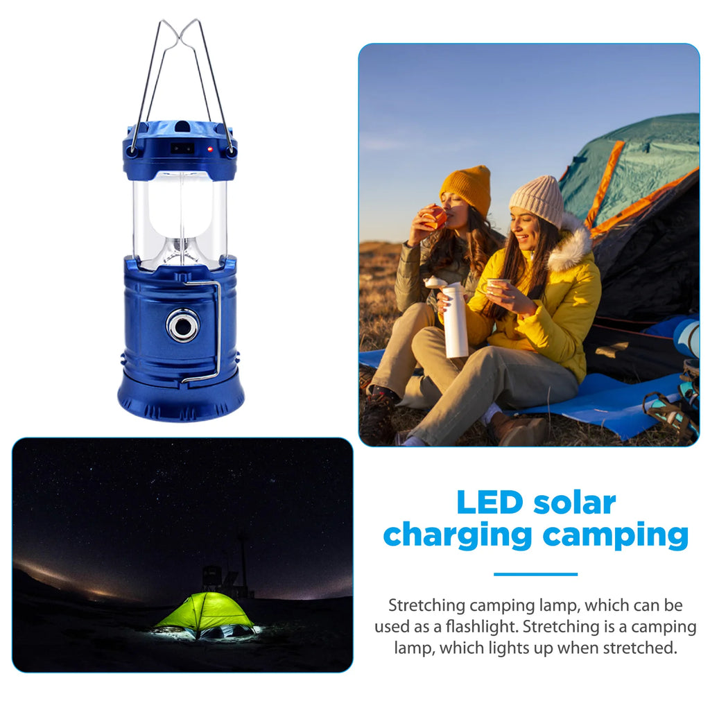 RTS Portable Multifunctional Waterproof Camping Lamp Usb Rechargeable Led Camping Lights Solar Camping Lantern