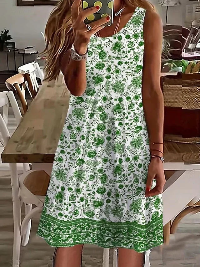Women's Mini Dress A Line Dress Tank Dress Elegant Stylish Casual Daily Regular Fit Floral Graphic Sleeveless U Neck