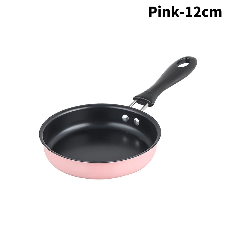 Mini Frying Pan Stainless Steel Prevent Stick Induction Pot Round Breakfast Small Fry Egg Pan With Long Handle Kitchen Gadgets
