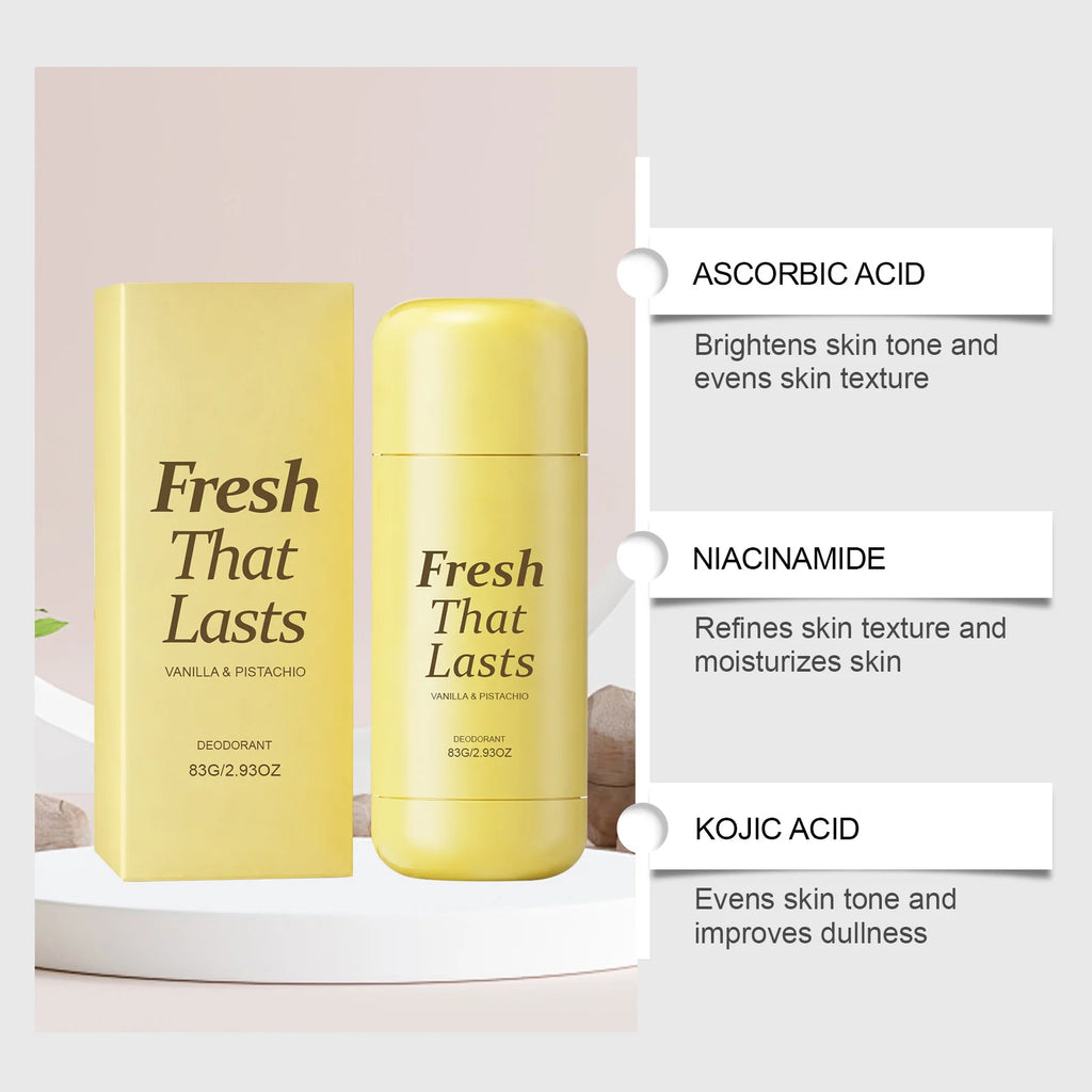 3-IN-1 Vanilla Pistachio Deodorant Stick,Niacinamide&Turmeric Brightening Body Balm for Dark Underarm,24H Fresh&Odor Protection Long Lasting Odor Protection&Soothe Post Shaving Irritation,Natural Deodorant&Gourmand Foodie Fra