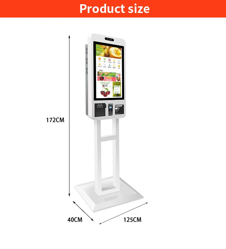 POS System Self-Service Payment Kiosk Wall Mount Hanging Food Ordering Kiosk Floor Stand Kiosk Advertising Equipment For