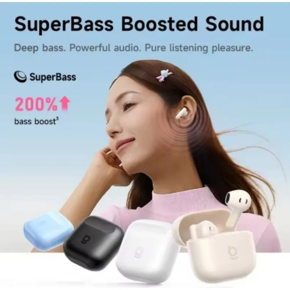 Baseus BS2 Lite TWS Wireless Earbuds Bluetooth 5.3 Mini Lightweight Earphones Long Battery Life Sport Headset with Microphone