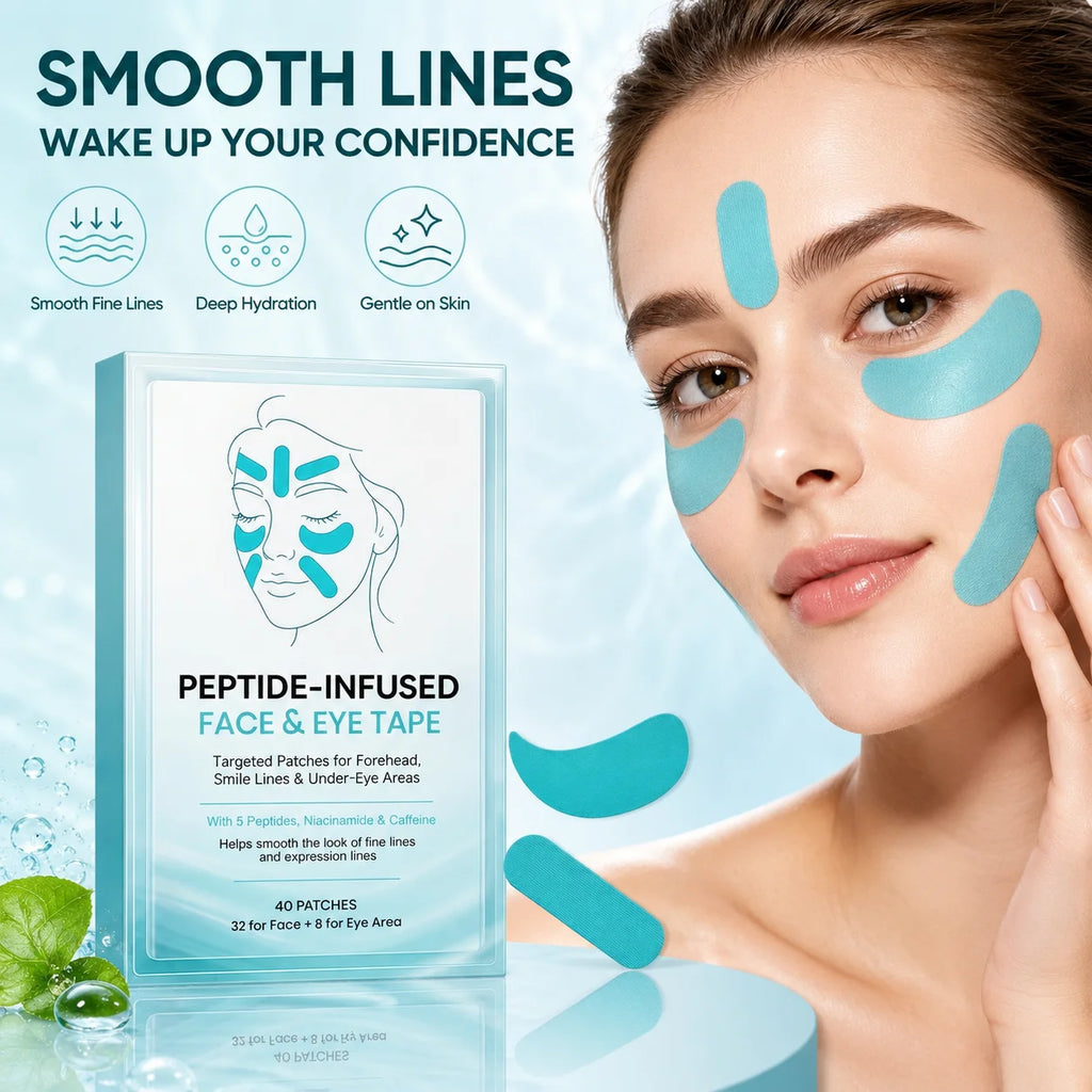 Peptide-Infused Face & Eye Tape Wrinkle Removal Sticker Smooth Forehead Smile Lines Wrinkles Peptide Facial Tape Skin Care Tools