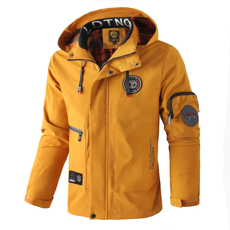 Men's Casual Jacket Parka Autumn/Winter Hooded Jacket Men's Coat Solid Color Outdoor Chic