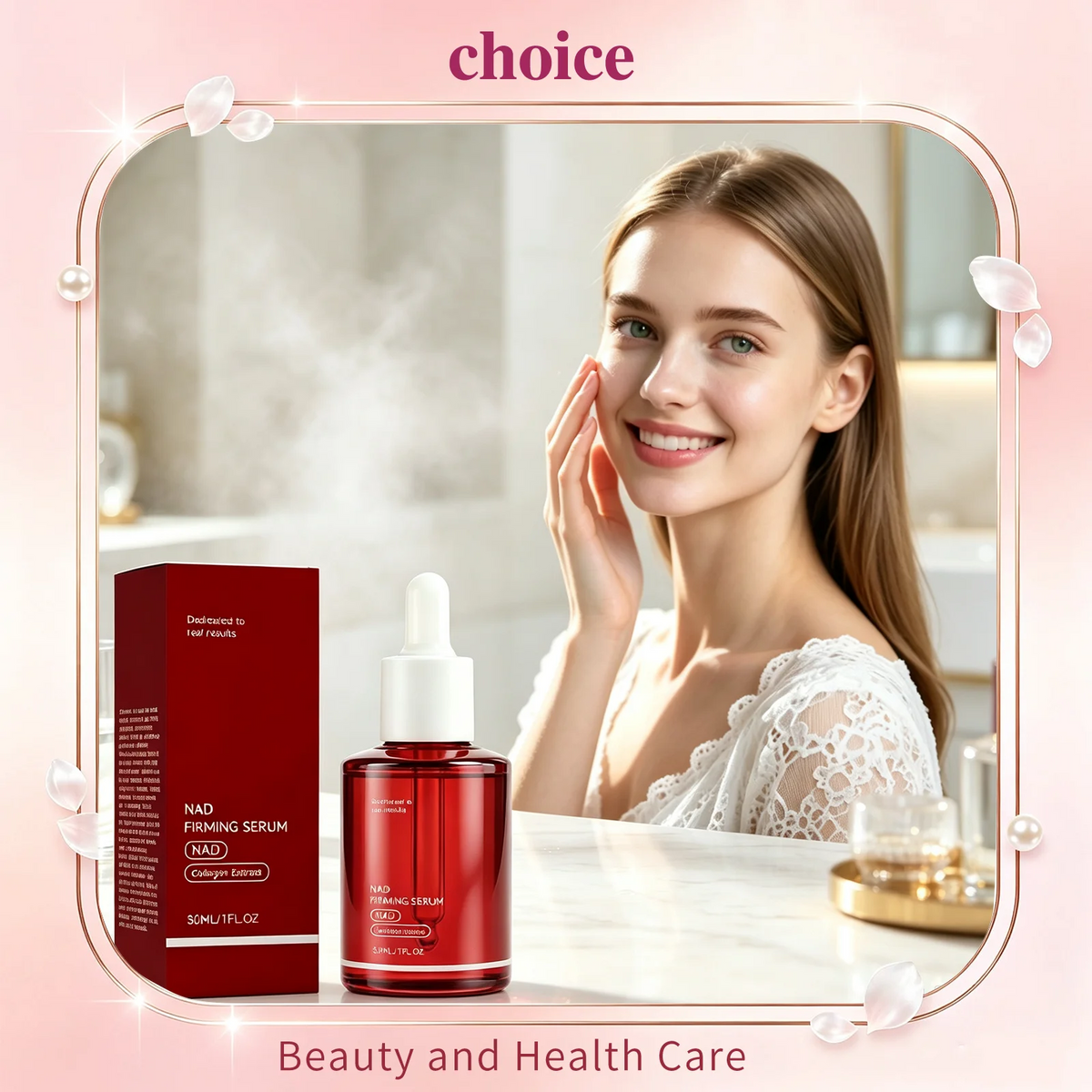 NAD+ Firming Facial Serum Collagen Peptide Essence Reduce Wrinkles Fine Lines Improve Skin Elasticity Hydrating Anti-Aging Serum