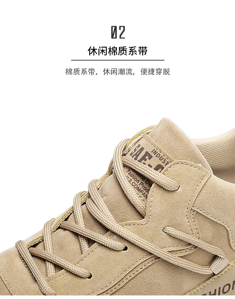 Men's Shoes New Fashion Breathable Non-slip Wear-resistant Outdoor Casual Mid-Top Lace-Up Sneakers