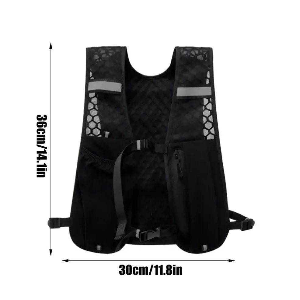 New Running Water Bottle Storage Vest Lightweight Running Vest Reflective Hydration Water Chest Pack With Phone Holder
