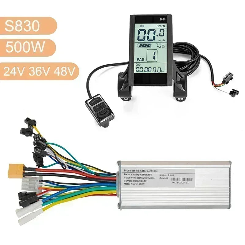 Electric Bike Brushless Controller 25A 35A with LCD Display Electric Bicycle Scooter E-bike Accessories Parts 36V 48V 750W 500W