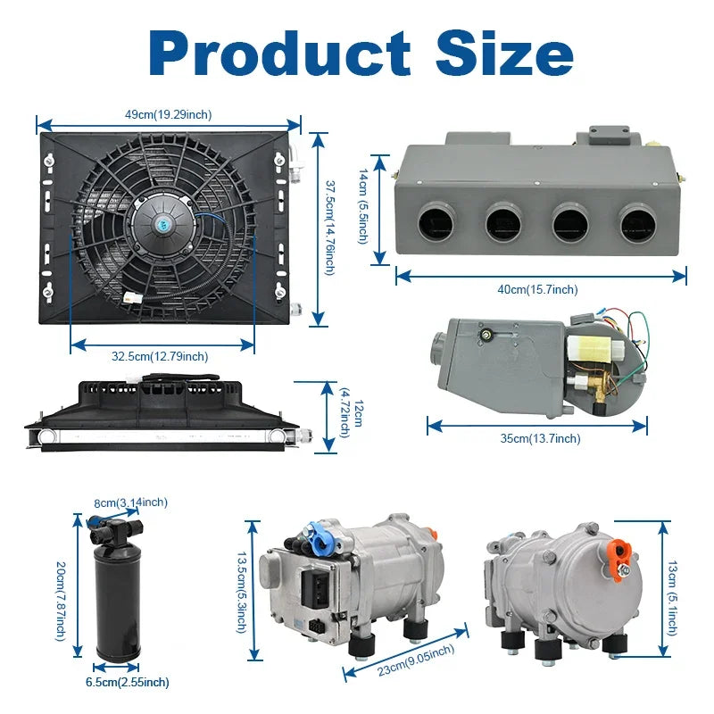 Universal 406‑4 Holes 12V/24V 3400Kcal Electric Auto A/C Compressor Evaporator Assembly  Air Conditioning System for Car Truck