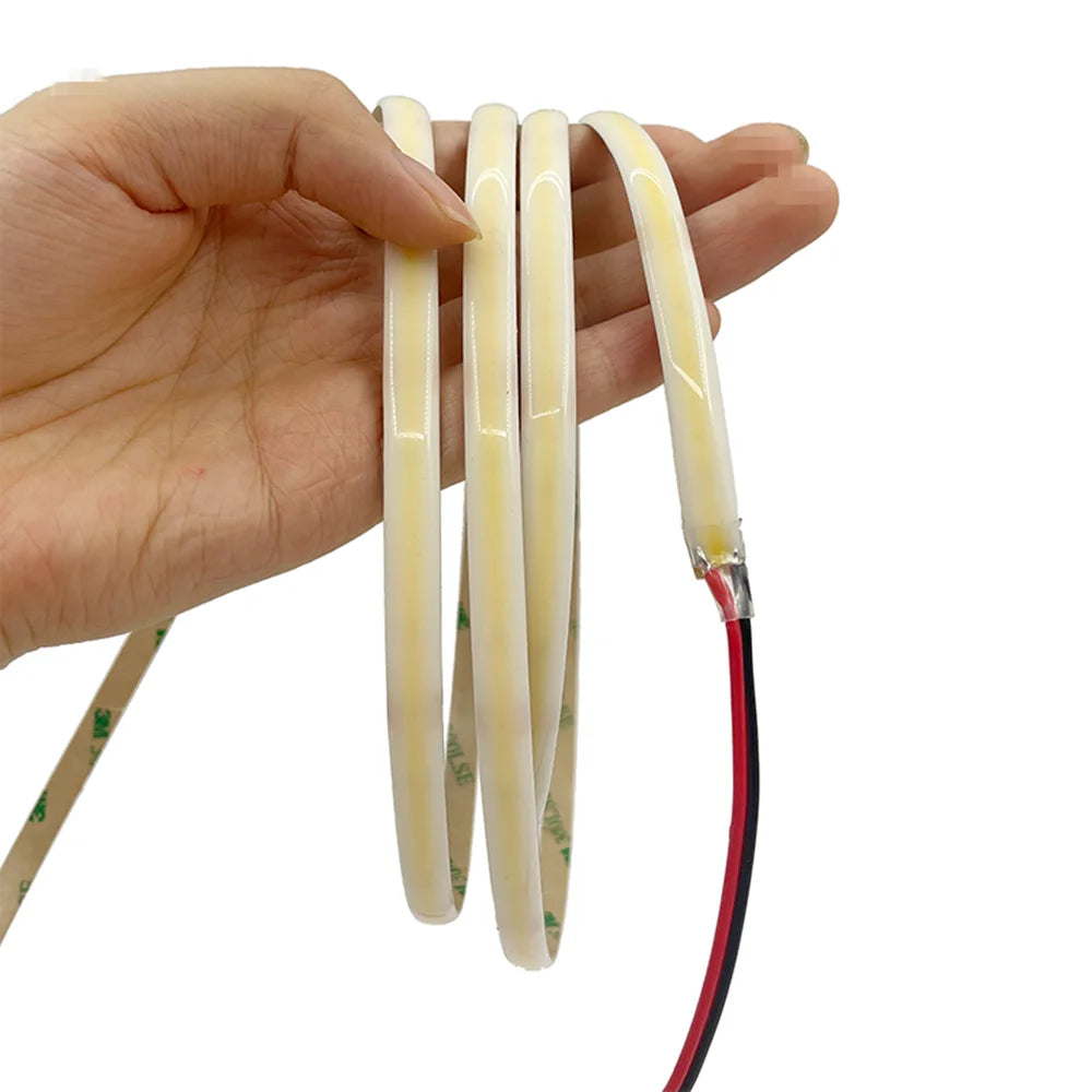 12V LED COB Neon Strip Light Waterproof IP65 Flexible Linear LED Tape Dimmable LED Ribbon 5M RA90 Warm White 2700K 3500K 5000K