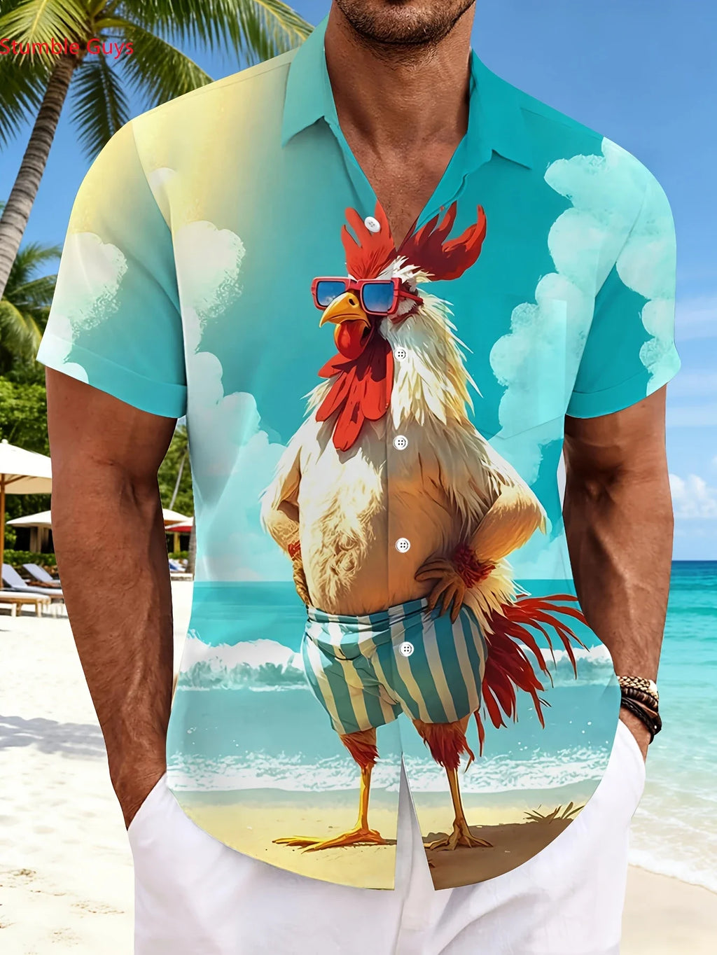 Men's 2026 New Hawaiian Shirt Summer Casual Man Women Short Sleeve Vibrant Beach Party Print Fashion Tops