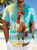 Men's 2026 New Hawaiian Shirt Summer Casual Man Women Short Sleeve Vibrant Beach Party Print Fashion Tops