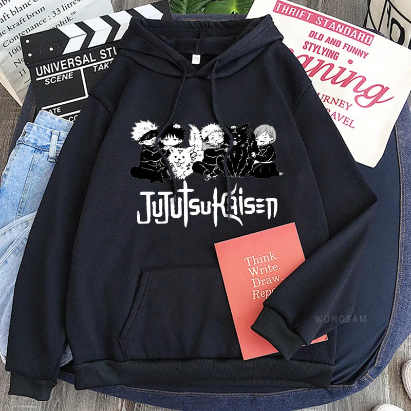 Jujutsu Kaisen Anime Hooded Itadori Yuji And Satoru Gojo Printed Men Women Patchwork Hoodies Manga Sweatshirt Harajuku Pullover