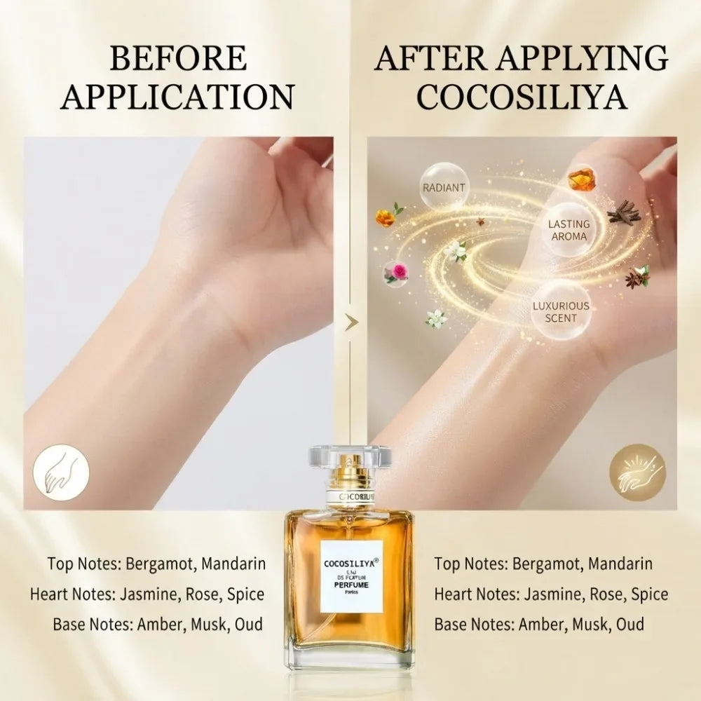 50ML COCOSILIYA EDP Perfume Golden Square Glass Bottle Long Lasting Woody Floral Scent Luxury Dating Gift For Woman