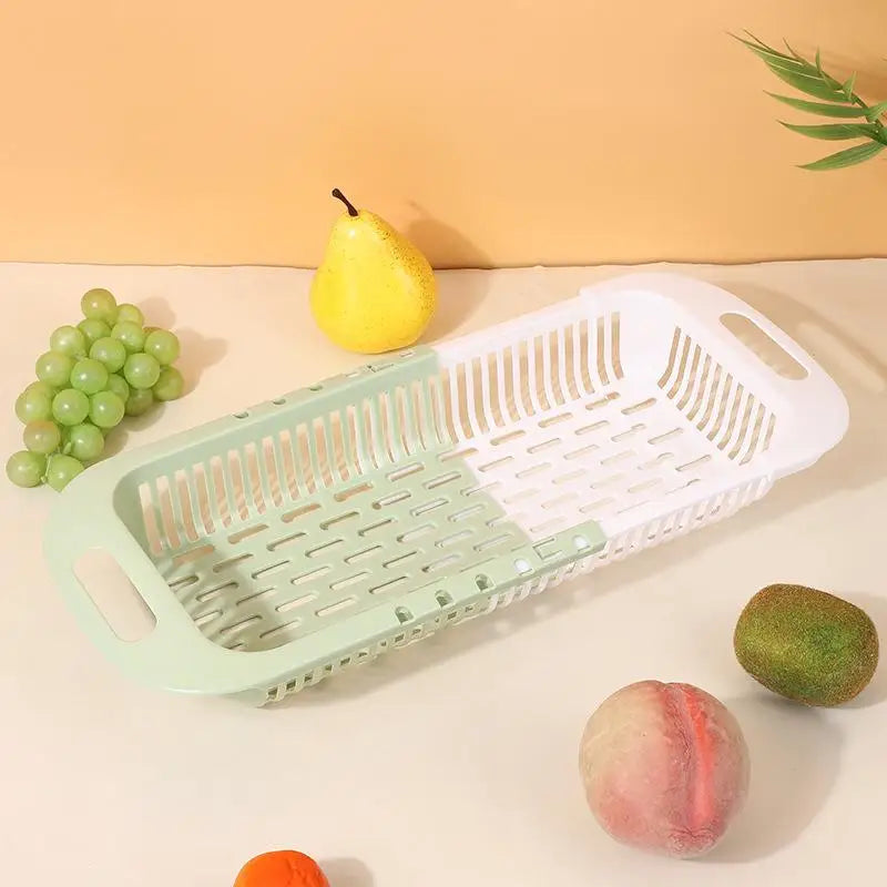 Kitchen Organizer Soap Sponge Holder Sink Rack Telescopic Drain Rack Adjustable Vegetable Drain Basket Kitchen Organizer Gadgets