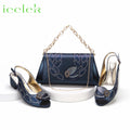 New Arrival Purple Color Women Peep Toe Sandals Shoes Matching bag Set For Mature Offices Ladies in Dress