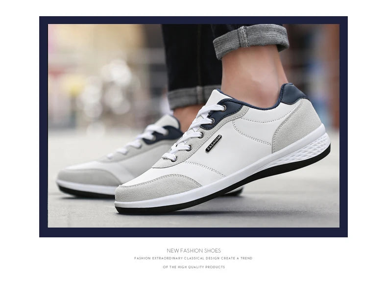 Men Shoes Sneakers PU Leather Trend Casual Shoes Fashion Breathable Leisure Male Sneakers Non-Slip Footwear Men Vulcanized Shoes