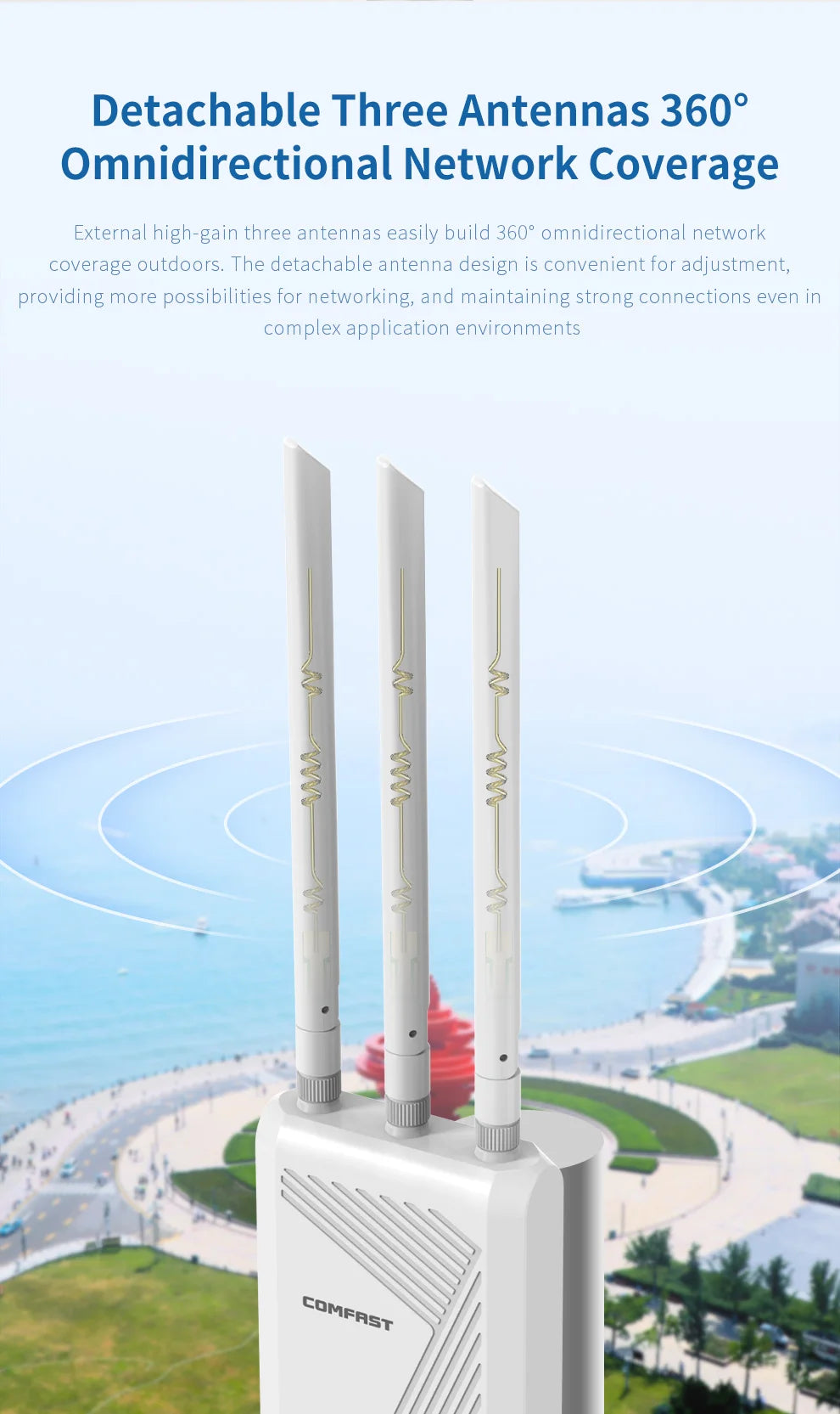COMFAST BE3600 WiFi6/7 Mesh Router AP Repeater Outdoor CPE Dual-Band Mesh WiFi Range Extender Network Repeater for Enhanced Home