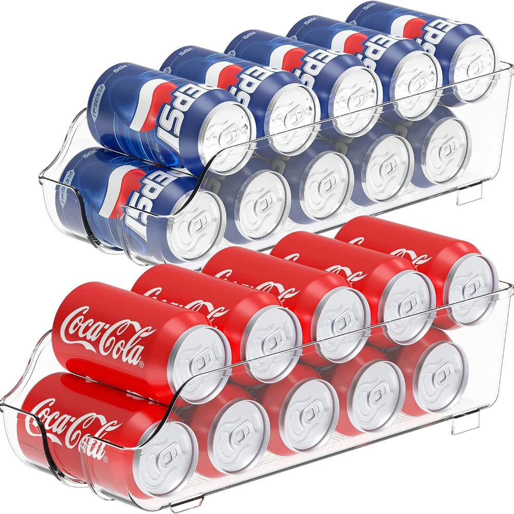 1/2pcs Kitchen Storage Can Organizer Soda Can Dispenser Refrigerator Freezer Storage Accessory for Kitchen Organization