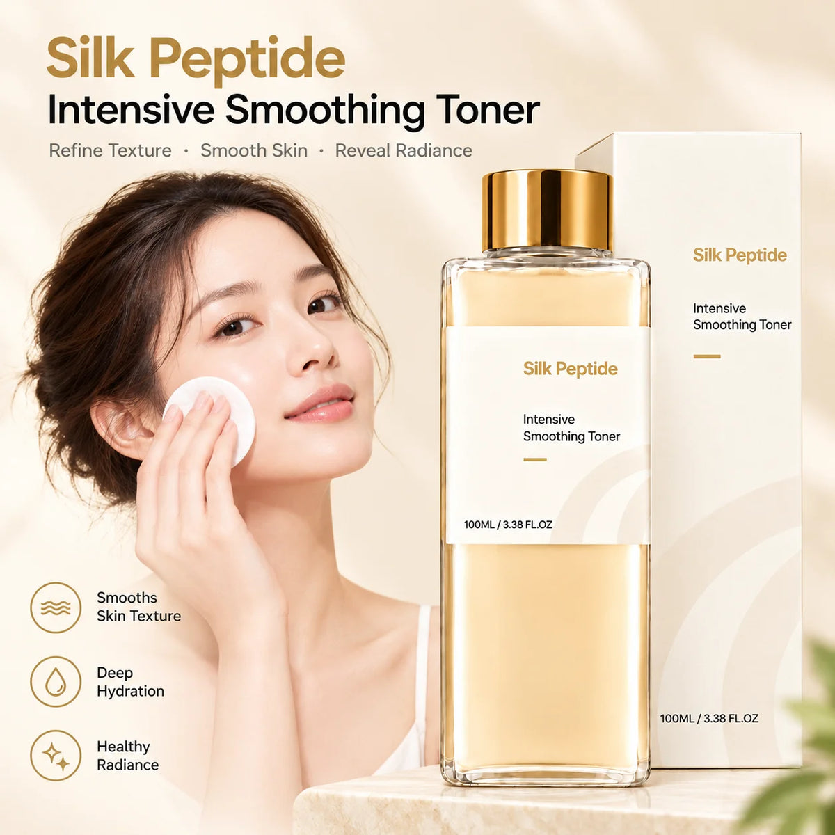 Silk Peptide Intensive Toner Soothe Facial Sensitive Area Effective Moisturizing Revitalize Skin Brighten Face Hydrating Toner