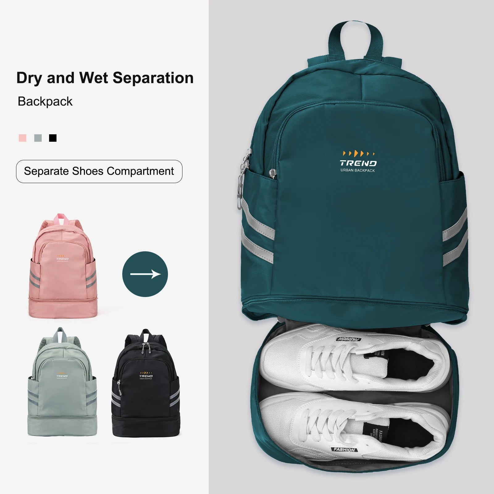 Women Travel Backpack Climbing Bags Waterproof Backpack With Shoe Compartment Nylon Sports Backpack Men Fitness Swimming Bag