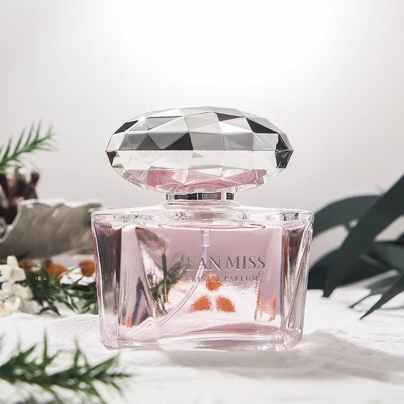 Luxury JEAN MISS Perfume for Women, Elegant Teardrop Bottle with Crystal Diamond Cap, Romantic Floral Long Lasting Eau de Parfum