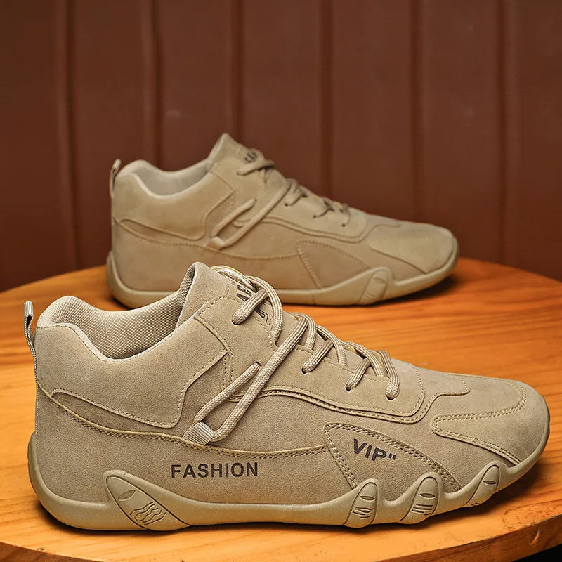 Men's Shoes New Fashion Breathable Non-slip Wear-resistant Outdoor Casual Mid-Top Lace-Up Sneakers