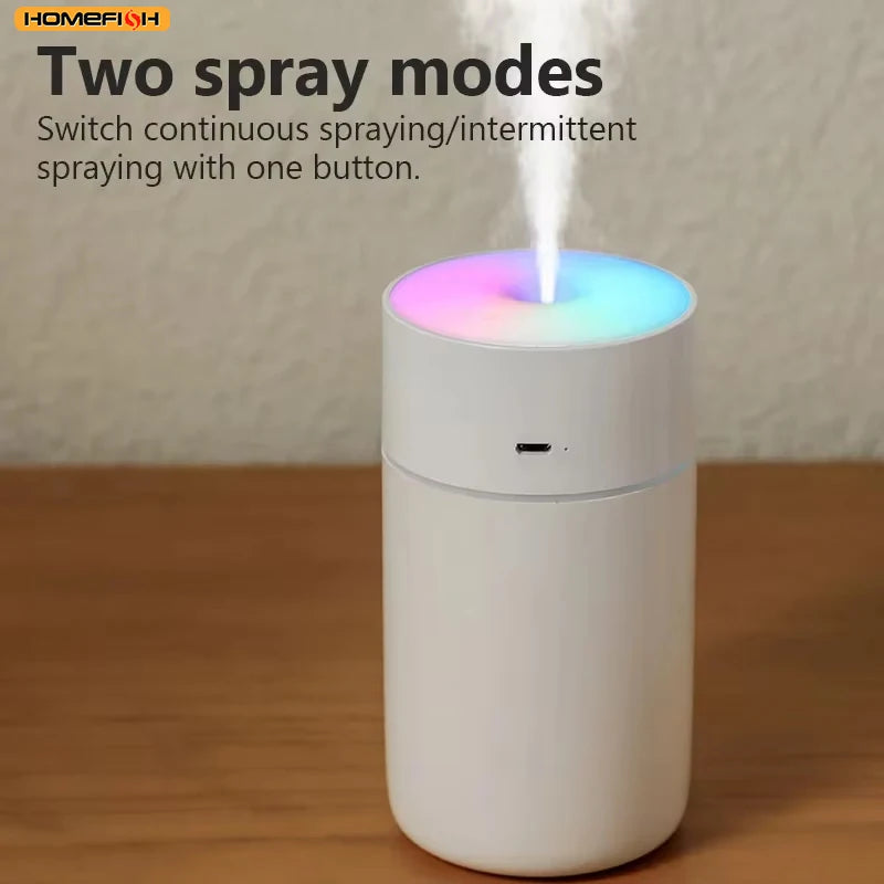 HOMEFISH Colorful Portable Mini Air Humidifier USB Rechargeable Wireless Home Car Aroma Diffuser Essential Oil Atomizer