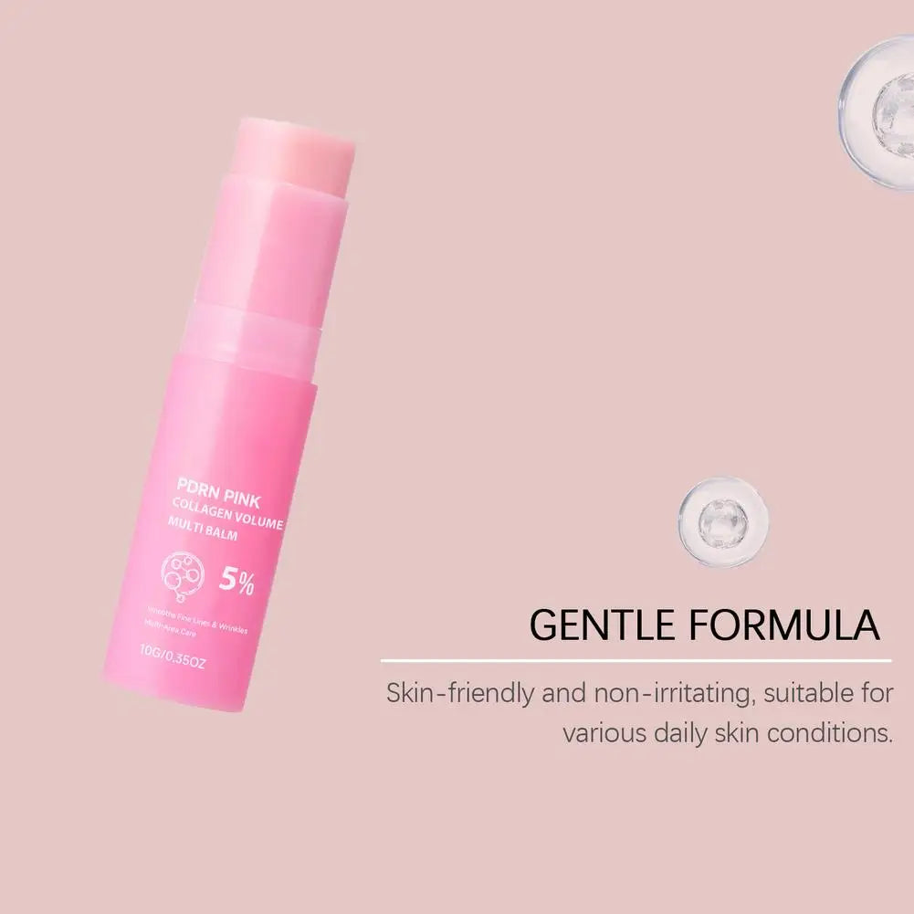 PDRN Pink Collagen Multi Balm, Fine Line Smoothing Skin Deep Hydrating & Plumping Moisturizer, Lightweight Serum