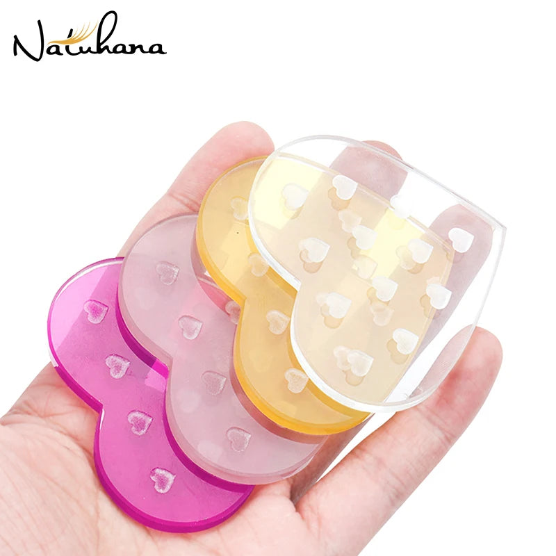 NATUHANA Color Heart Glass Gasket Eyelash Glue Stand Holder Pad Eyelashes Extension Adhesive Pallet Paste Glue Pad Makeup Tool