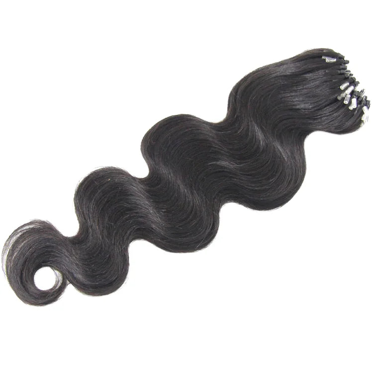 Wholesale Hali Hair Vietnamese Hair Double Drawn Raw Virgin Remy Body Wavy Micro Link Machine Double Weft Perm Extensions 1B