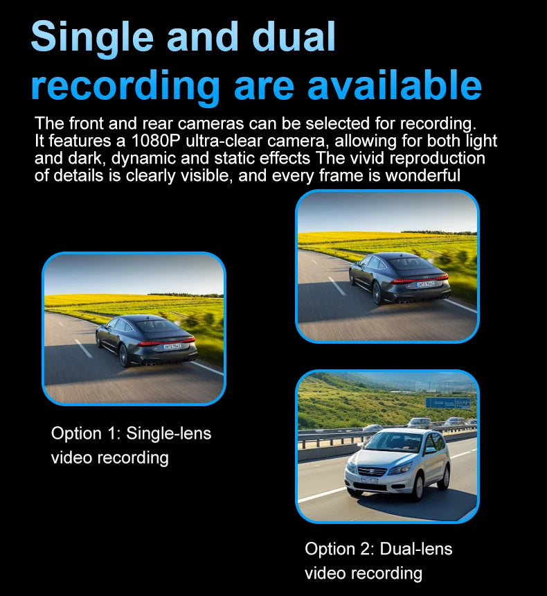Dual 1080P UHD Wireless Motorcycle DVR Full Body 30FPS Waterproof Moto Dash Wifi GPS Cam Front Rear 150° Driving Video Recorder