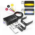 Universal LED Auxiliary Front Light for Motorcycles and Cars, Spotlight with Two Colors, High and Low Beams, Bright Driving Fog