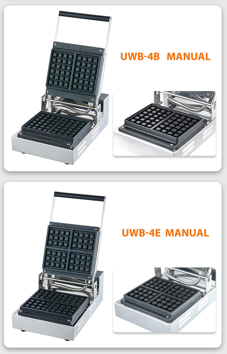 Croffle Maker Commercial Honeycomb Shape Waffle Making Machine Electric 4 Slice Square Waffle Maker