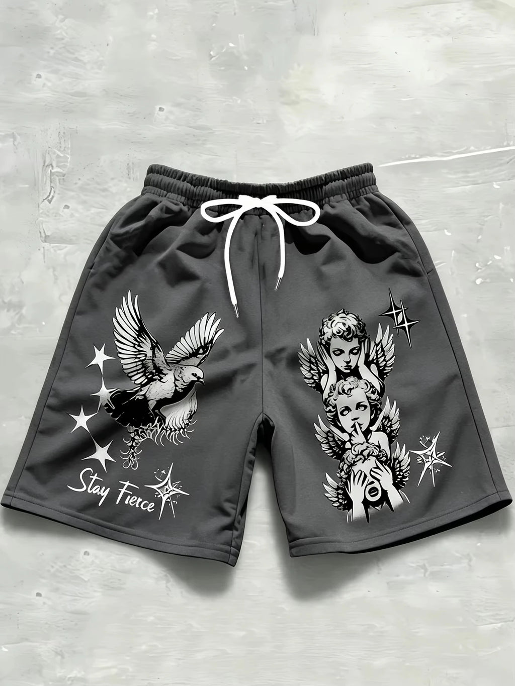 2026 Summer Best-selling Outdoor Sports Casual Fashion Comfortable Simple Angel Patterned 3D Printed Men's Shorts