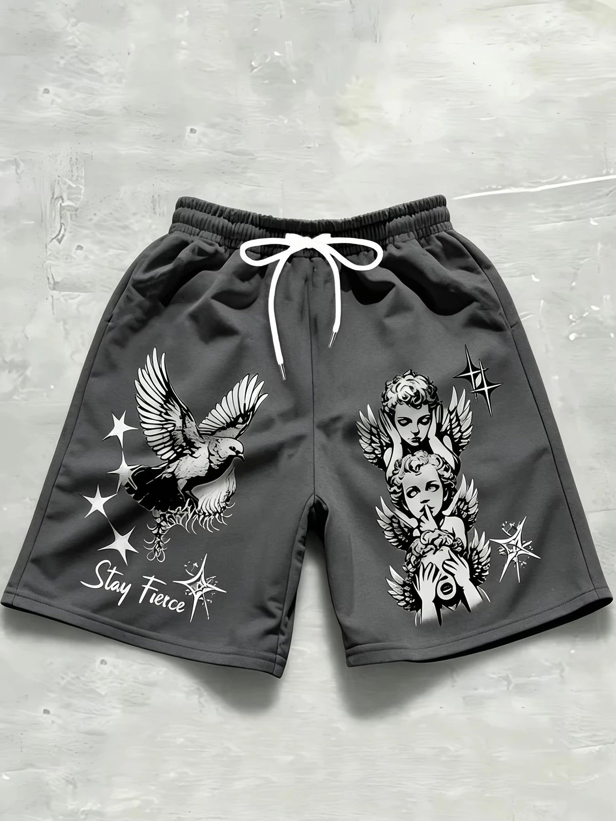 2026 Summer Best-selling Outdoor Sports Casual Fashion Comfortable Simple Angel Patterned 3D Printed Men's Shorts