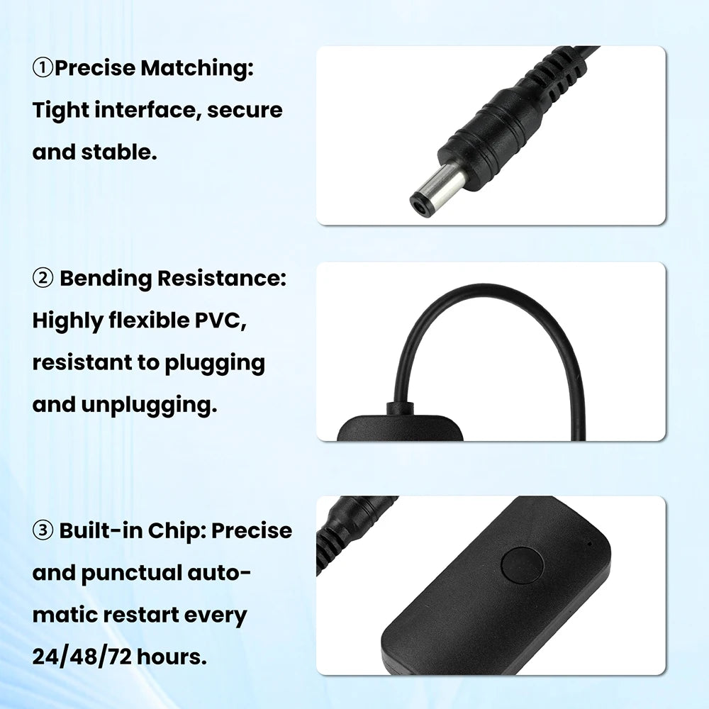 DC 9-12V WiFi Router Automatic Restart Line Timing 24/48/72 Hours, Automatic Power-Off, Home Switch Controller Line