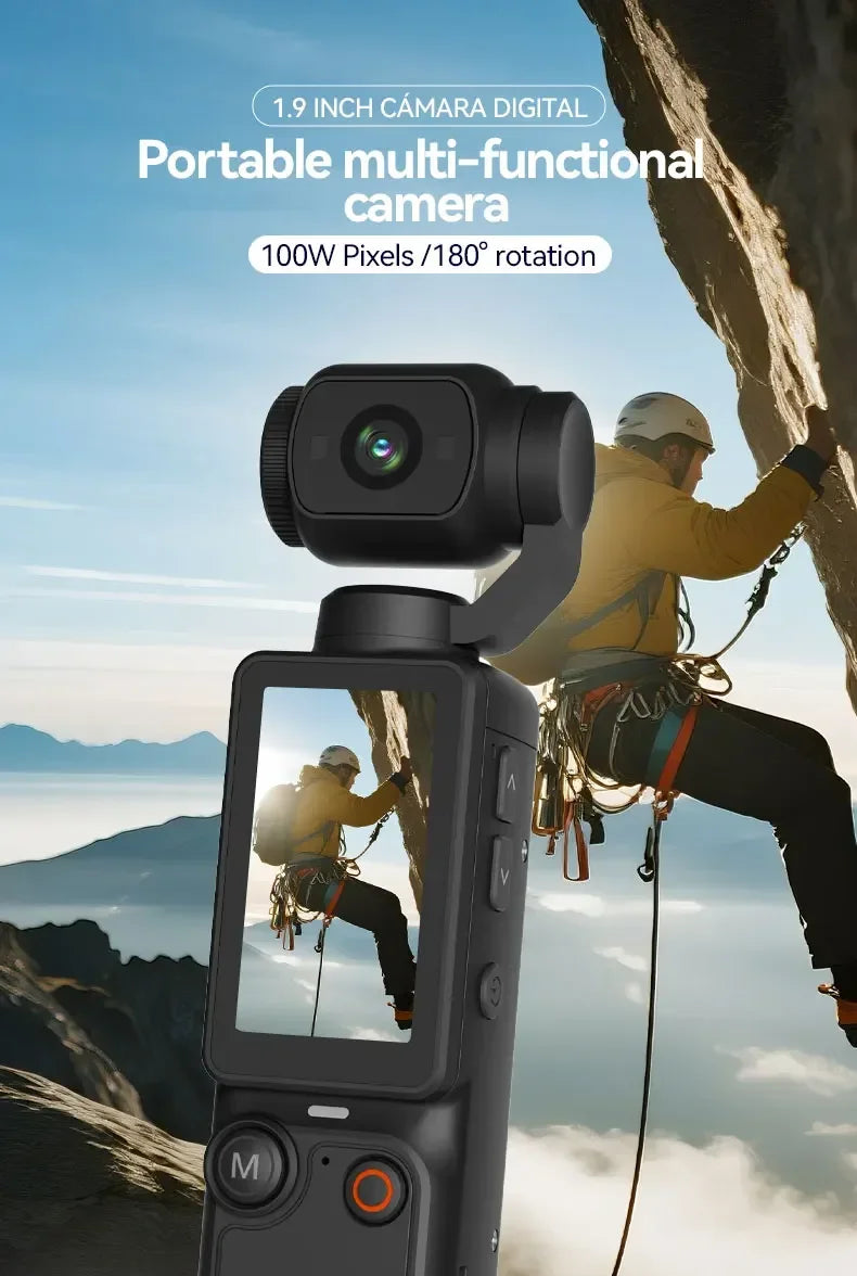 4K Ultra HD Waterproof Action Camera 270° Rotatable Wifi Cam Handheld with Waterproof Case Vlog Bicycle Portable Sport Camcorder
