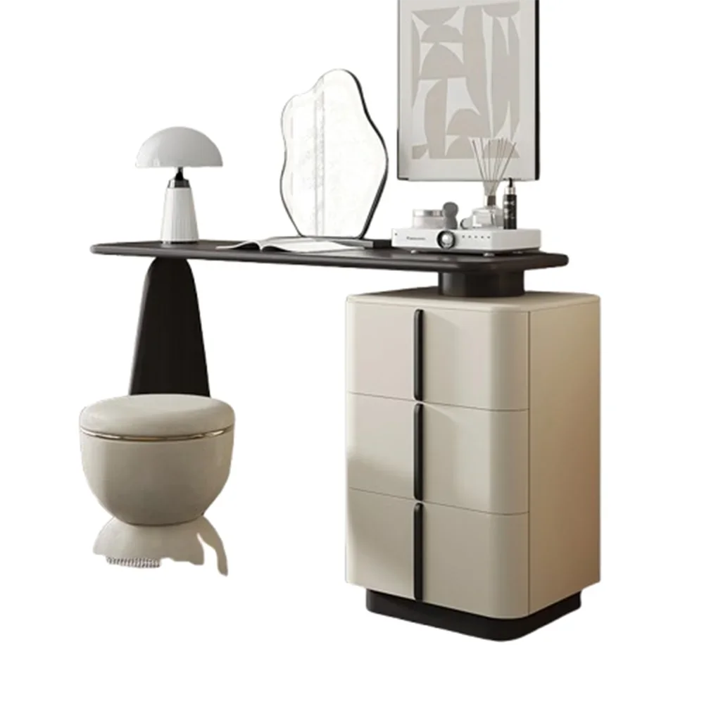 Modern Mirror Lights Stool Vanity Table Europe Set Women Kids Dressing Table Bedroom Organizer Luxury Tocador Mueble Furniture