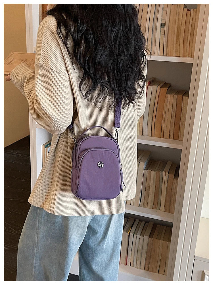 Casual Oxford Fabric Mobile Phone Bag Women's Crossbody Bag Lightweight Trendy Single Shoulder Canvas Bag for Walking
