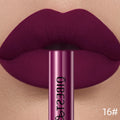 QIBEST Sexy Red Lip Gloss Long Lasting Velvet Matte Liquid Lipstick Waterproof Lip Makeup Nonstick Cup Purple Lip Tint Black