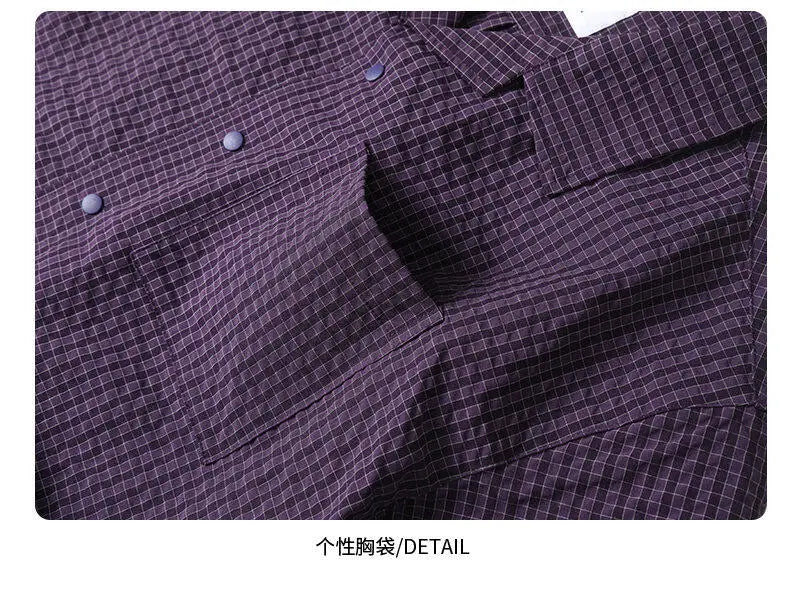 Summer Outdoor Shirt Men Short Sleeve Summer Streetwear Cleanfit Fashion Loose Casual Oversize Plaid Blouse Hawaiian Shirts
