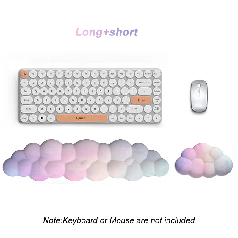 Cloud Gradient Gaming Keyboard Pad Wrist Pad Cloud Wrist Pad Mouse Pad Ergonomic Laika Foam Memory Non-Slip Support Office