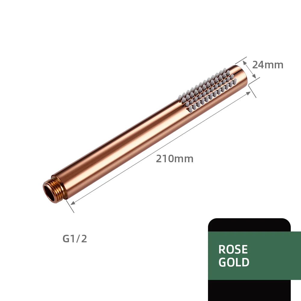 Black Handheld Bathroom Faucet High-pressure Water-Saving Shower Head Hardware Accessories Round Solid Brass Hand-Hold Shower