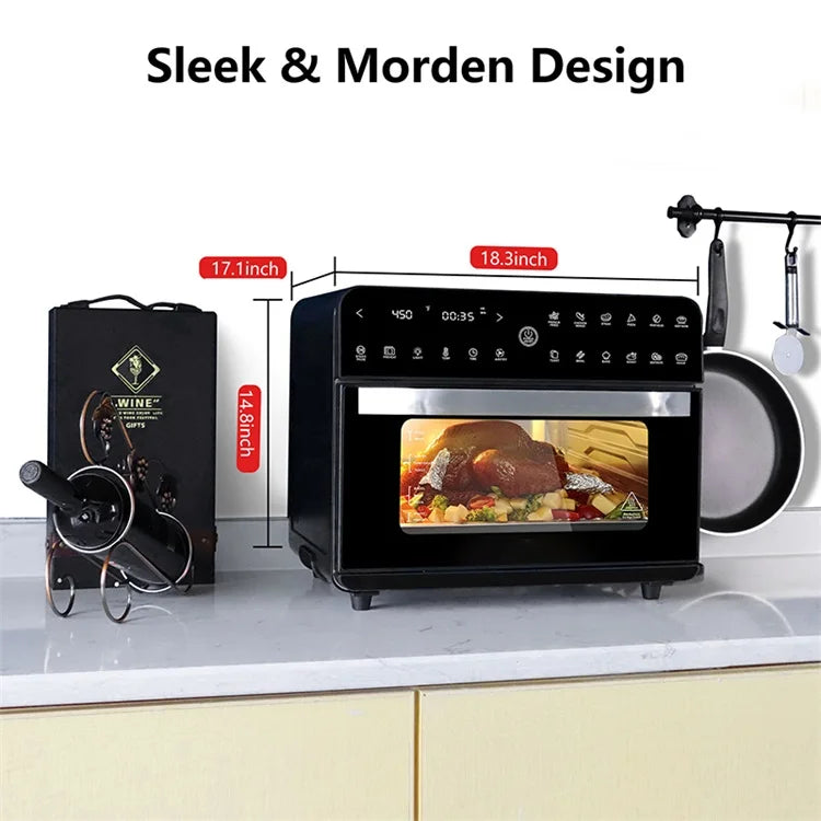 OEM 25L Electric air Fryer and Toast Oven Multi-Function Oil-Free Cooking Oven with Rotisserie Bracket for Household